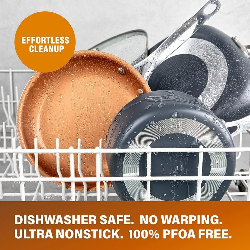 

Pots and Pans Set 12 Piece Cookware Set with Ultra Nonstick Ceramic Coating by Chef Daniel Green 100% PFOA Free Stay Cool Handle