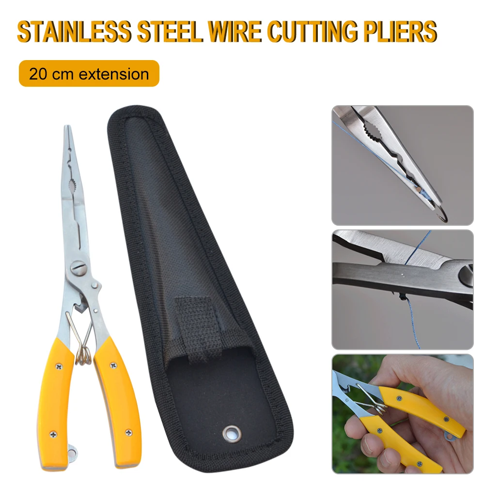 

Fishing Pliers Stainless Steel Lure Plier Fishing Tools Line Cutter Multifunctional Knot Scissors Hook Remover Fishing Equipment