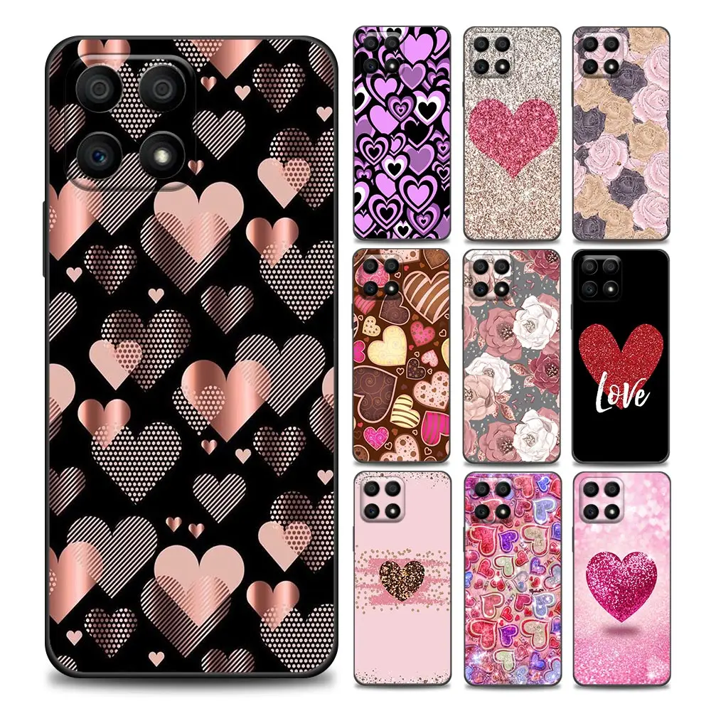 

Heart Love And Flower Phone Case for Honor 8X 9S 9A 9C 9X Lite 9A 50 10 20 30 Pro 30i 20S(6.15) Soft Silicone