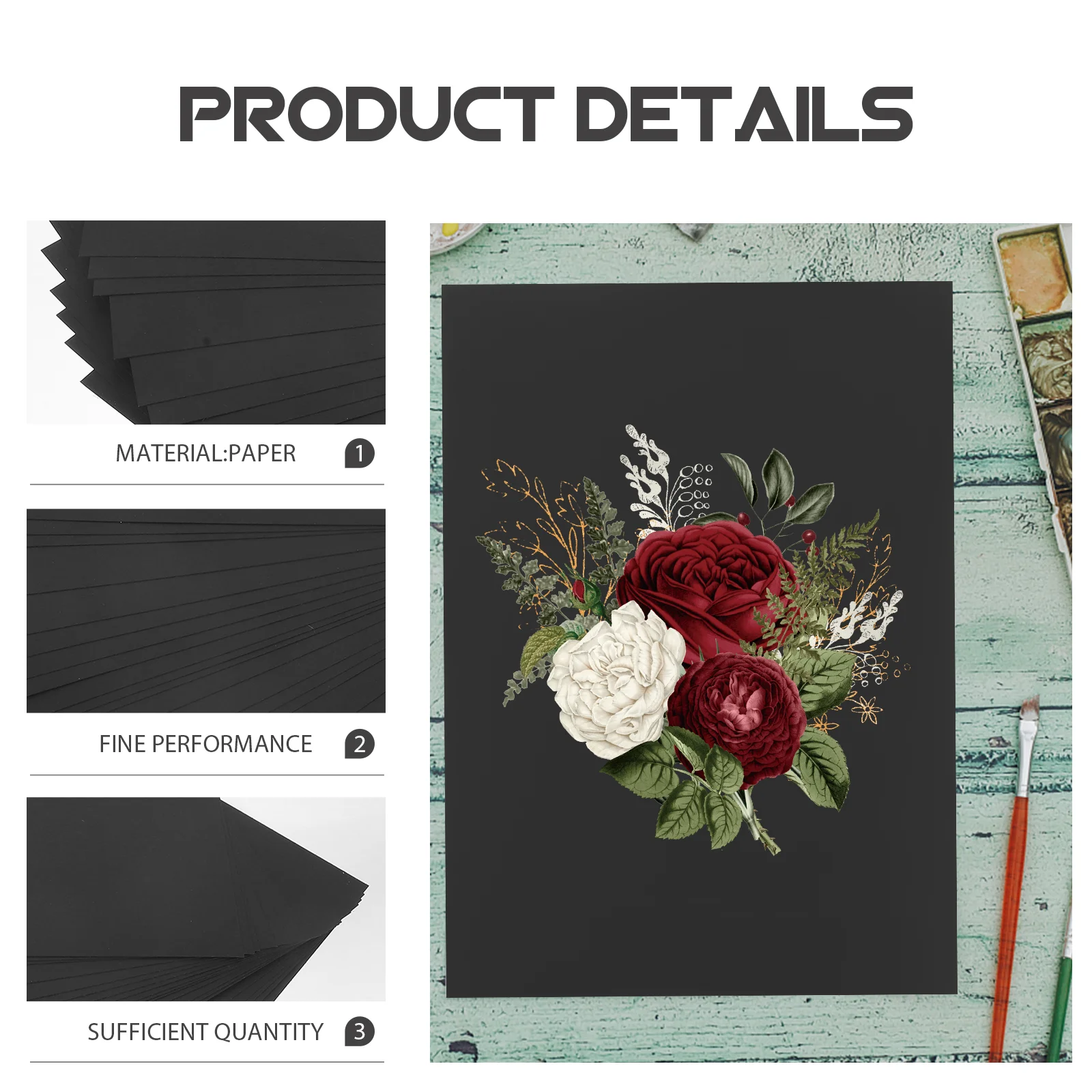 20 листов черного картона DIY Бумага для рисования Ремесла Изготовление материалов