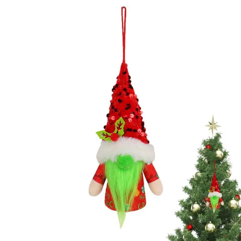 

Рождественские гномы, подвесной ночник, Рождественское украшение, Шведский томат с зеленым носом и бородой, ручная работа, Безликий карлик