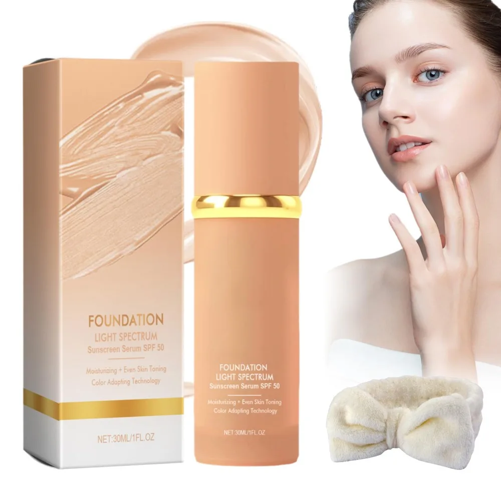 SPF50 + 4 в 1 жидкая увлажняющая основа долговечная волшебная меняющая цвет