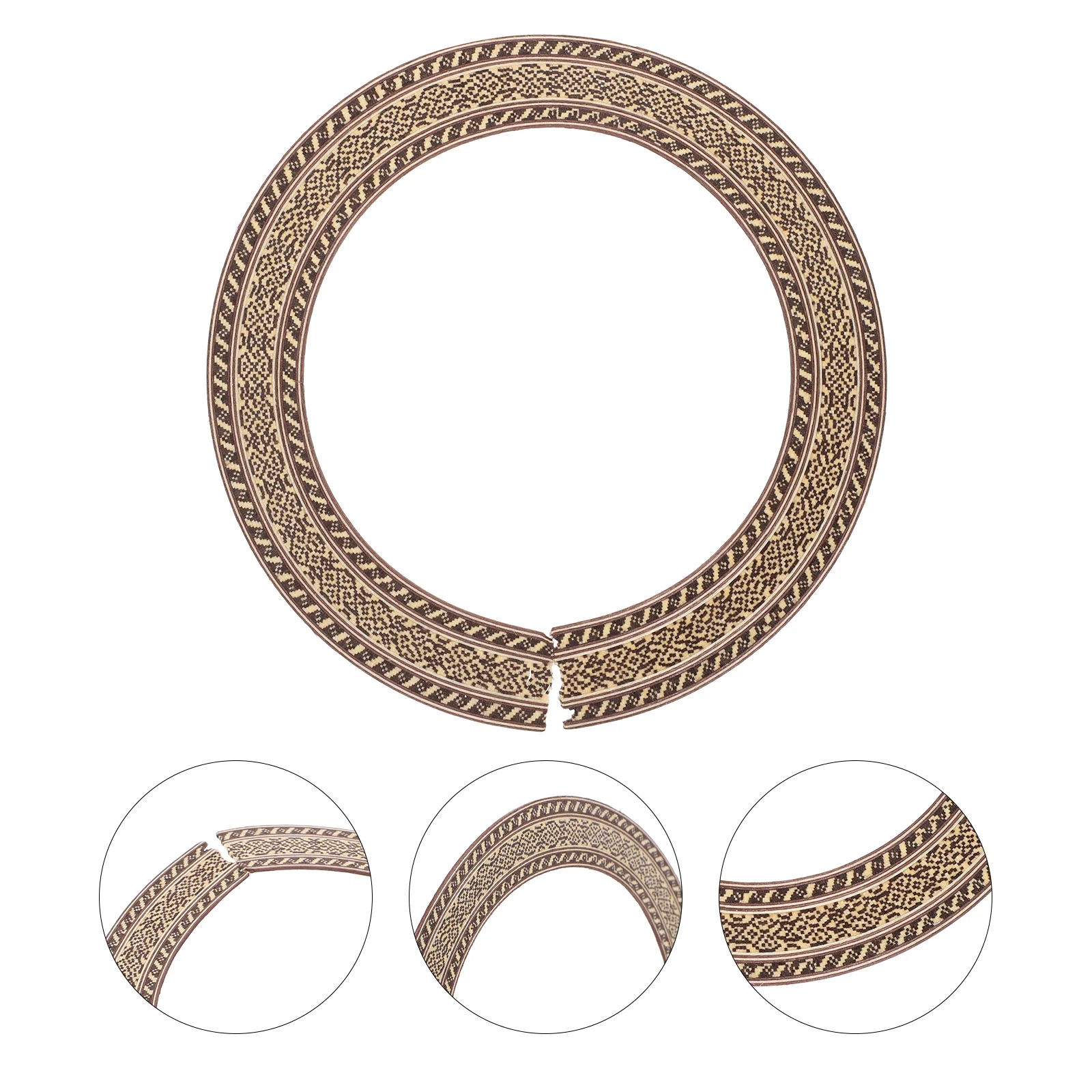 

Guitar Sound Hole Rosette Decal Inlay Wooden Sticker Abalone Decals Self Adhesive Stickers Soundhole Ukuleles Decoration