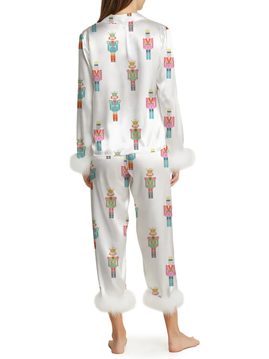 Женский пижамный комплект из 2 предметов одежда для дома костюмы с мультяшным