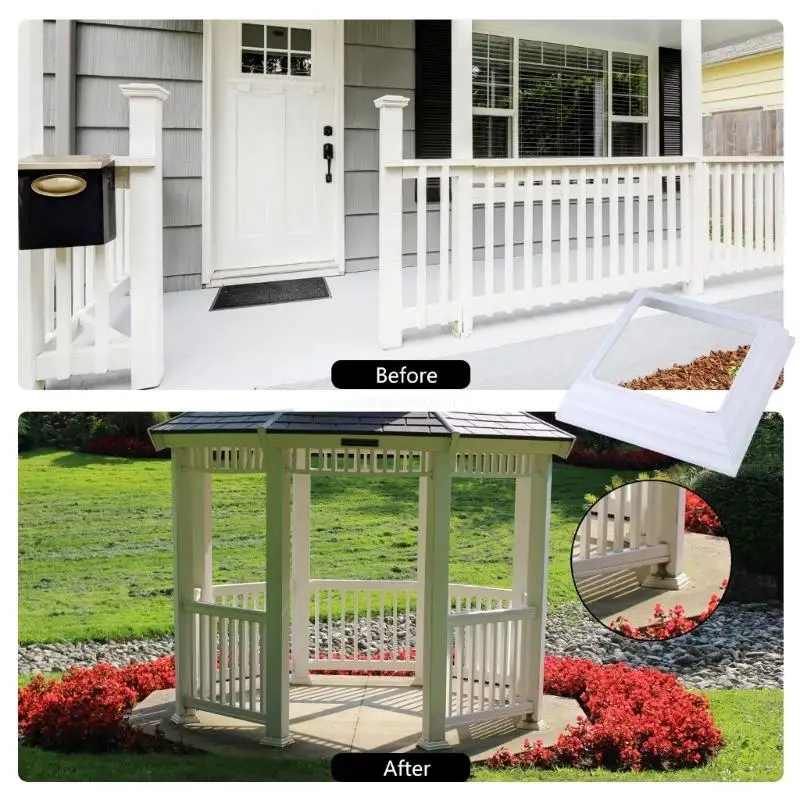 4 шт. пластиковая юбка-стойка 4x4 дюйма белая базовая крышка для накладки на перила