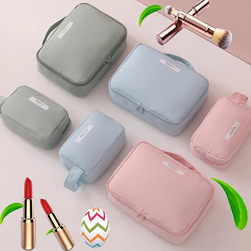 

Women Portable Travel Cosmetic Storage Bag Ins Style Macaron Solid Girl Waterproof Casual Wash Makeup Bags