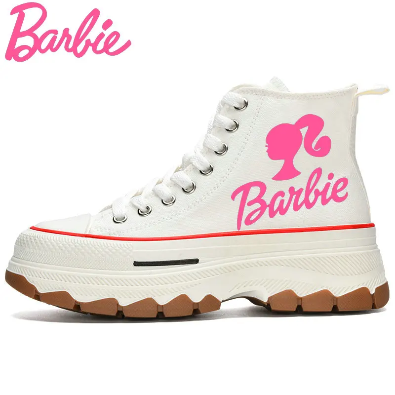 Женские холщовые кроссовки для Барби высокие кеды повседневная обувь подростков