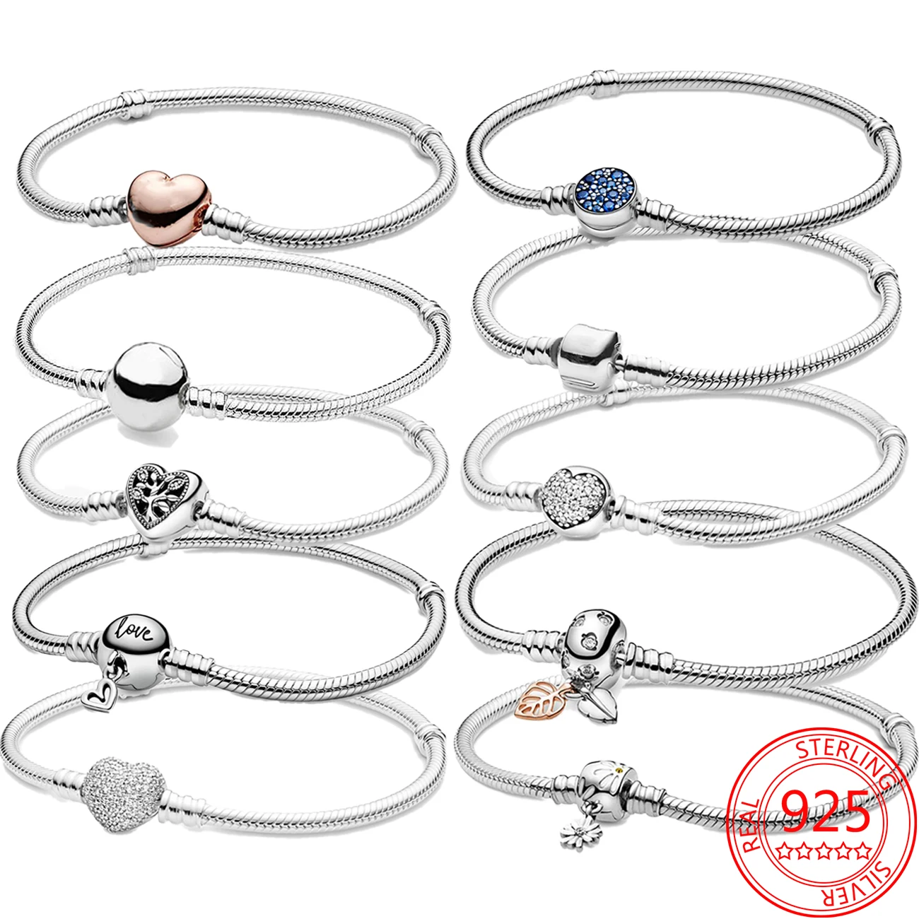 

Hot Sale Classic 925 Sterling Silver New Series Bracelet Fallen Leaves Chain Clasp Basic Bracelet Charm 925 bracelets for women