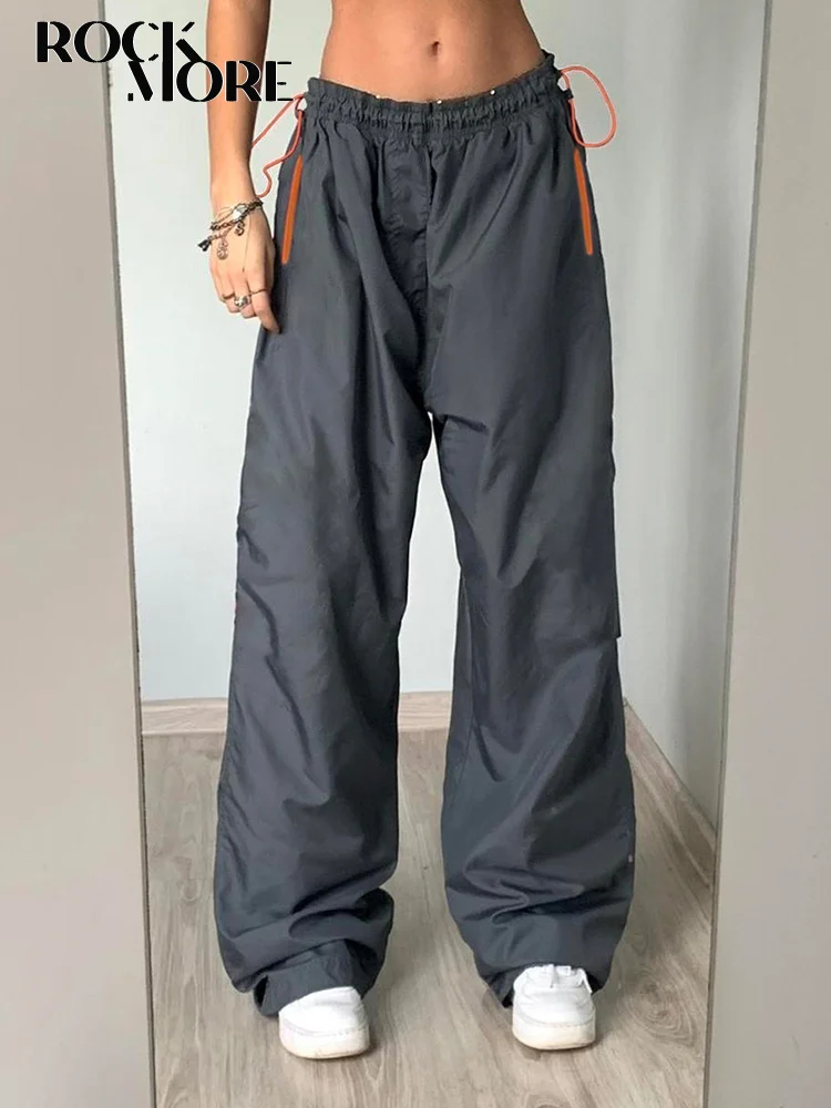 

Rockmore Casual Baggy Sweatpants Women Elastic Waist Cargos Parachute Pants Y2K Streetwear Loose Sporty Trouser Harajuku Bottoms