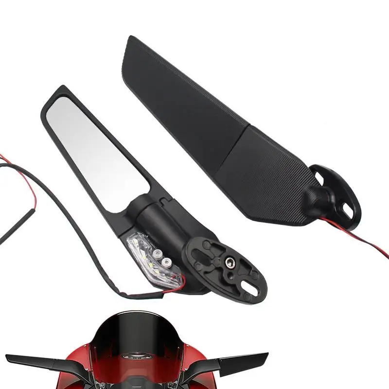 

Rearview Mirrors 2pcs Adjustable Rotating Motorcycle Side Mirror with LED Lamp Multi-Angle Universal Modified Rear View Mirror