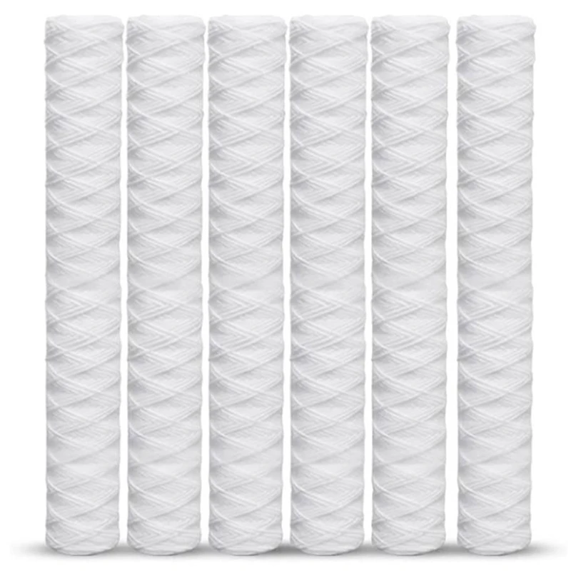 

6 шт., 5-микрометр, 20 х2, 7 дюймов, струнный Водяной фильтр, сменный картридж для всего дома, осадочный фильтр, для блока обратного осмоса