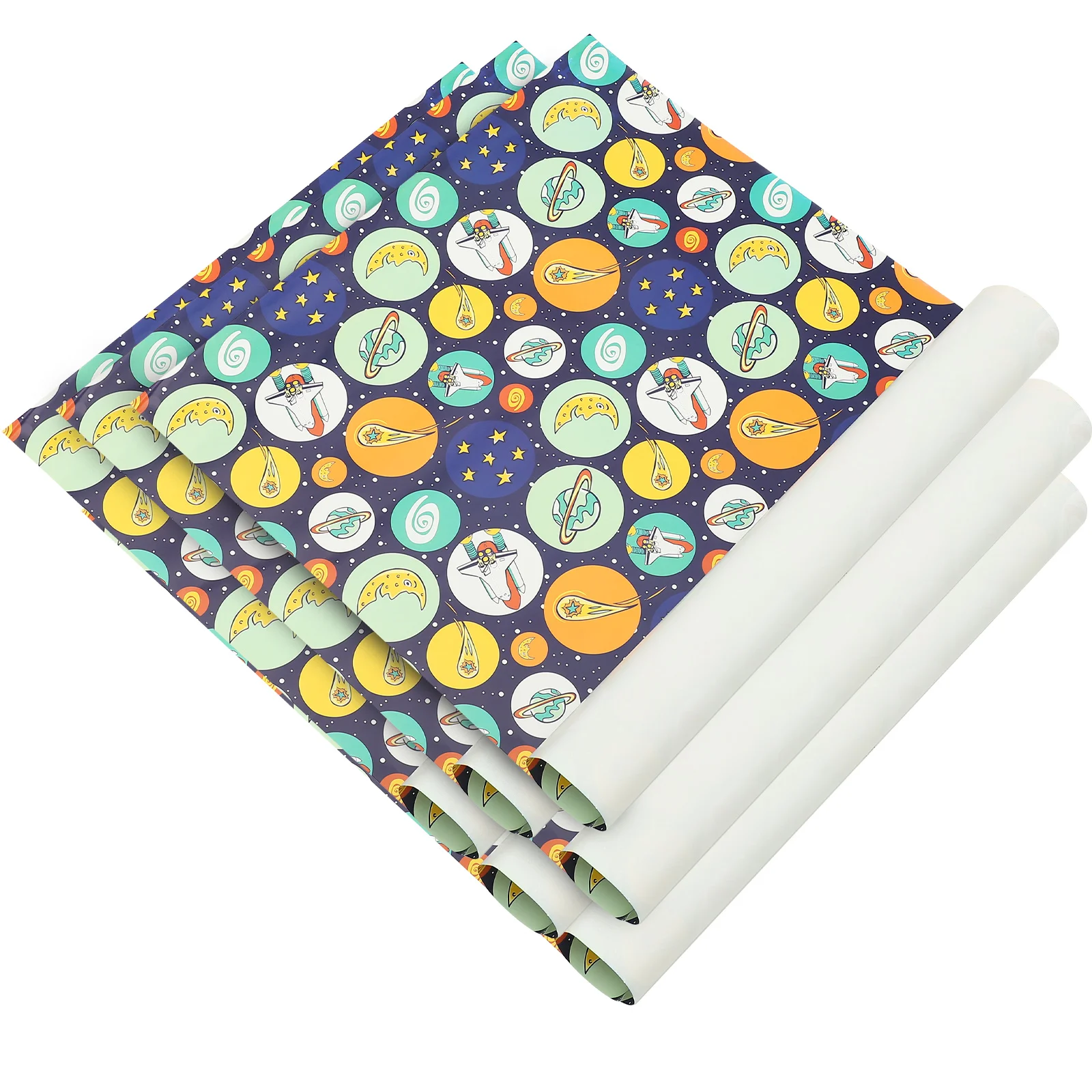 

Paper Wrapping Gift Wrap Space Rolls Flower Christmas Packaging Birthday Packing Sheet Package Solar System Supplies Decor