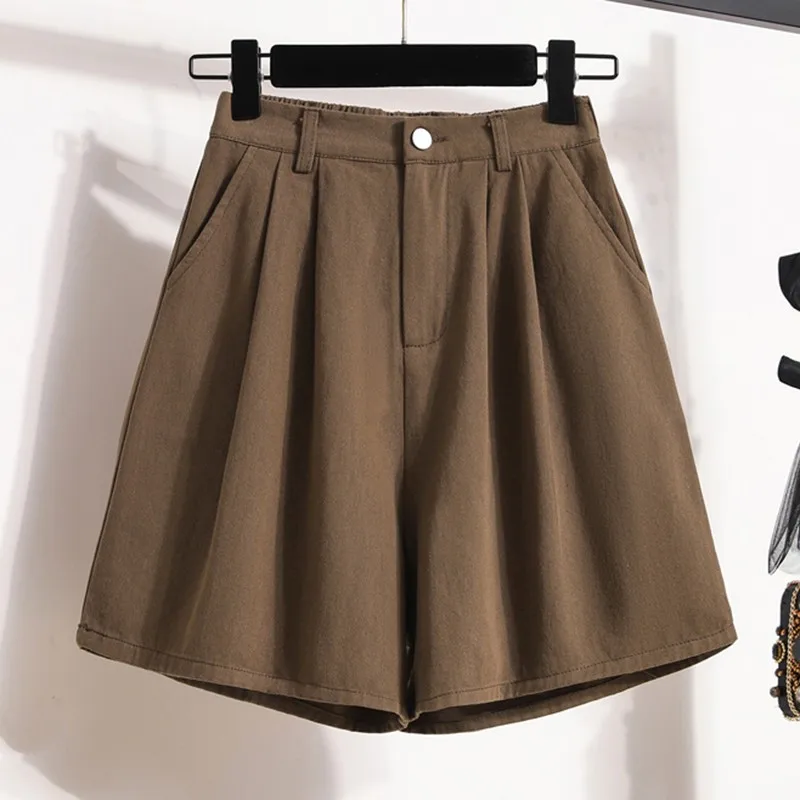 Женские повседневные брюки с широкими штанинами однотонные свободные короткие в