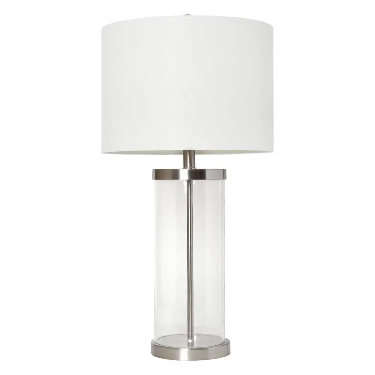 

HMTX Modern Enclosed Glass Table Lamp - Brushed Nickel