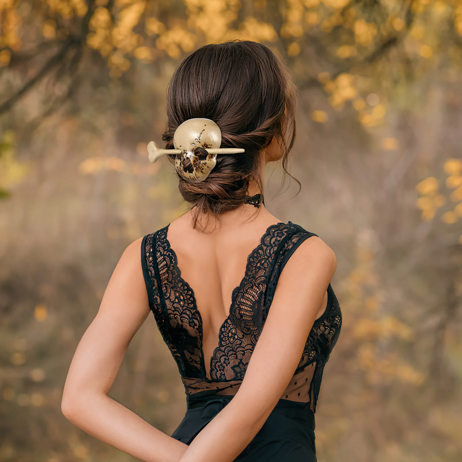 

2 комплекта заколки для волос толстые палочки для Хэллоуина готические зажимы Женские винтажные аксессуары резиновая вилка для женщин