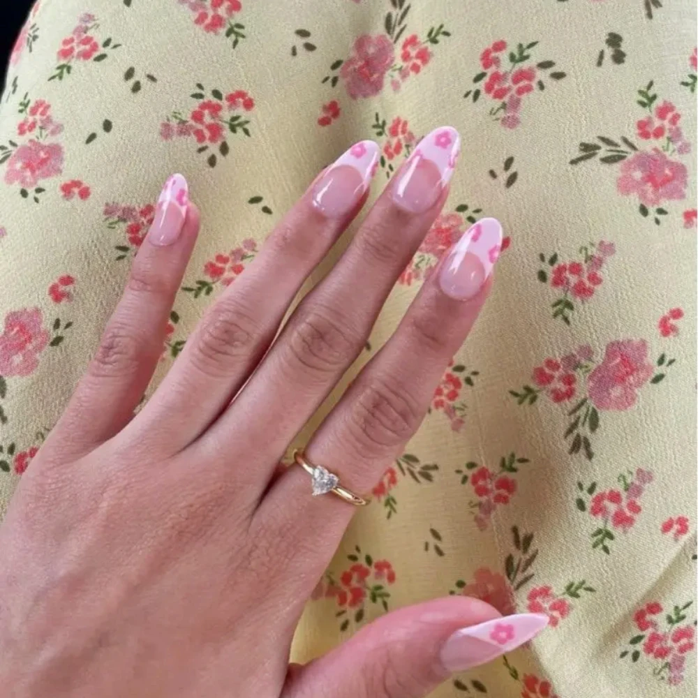 10 шт. нажимные ногти 2024 новые в балетном стиле Грация Французский ручной работы 3D