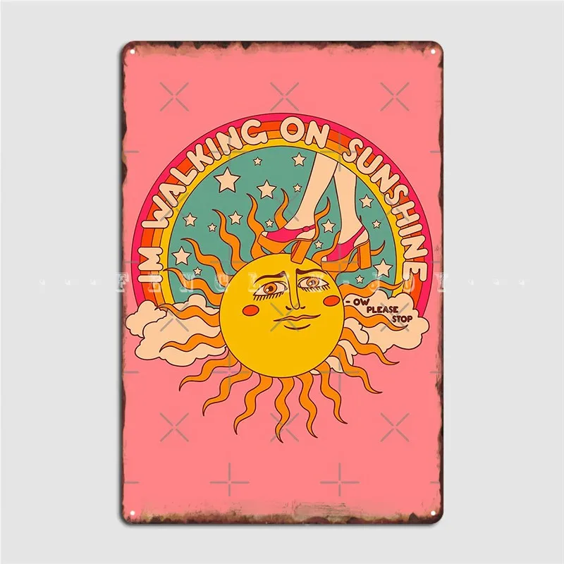 

Металлический знак ходьба по солнечному свету, клубный домашний клуб, дизайн бара, Настенный декор, жестяной знак, постер