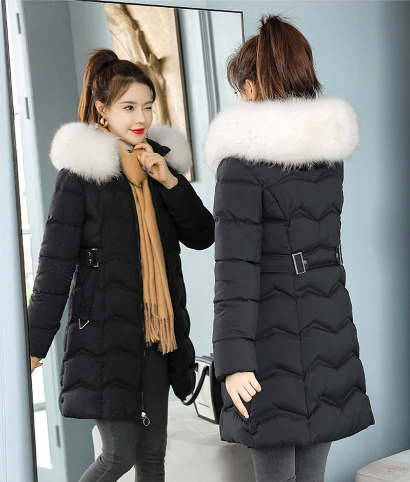 Winter Jacket Parkas Women 2022New Korean Loose Mid-length Down Cotton Jacket Parka Warm Female Cotton Casual Jacket Outwear 4XL