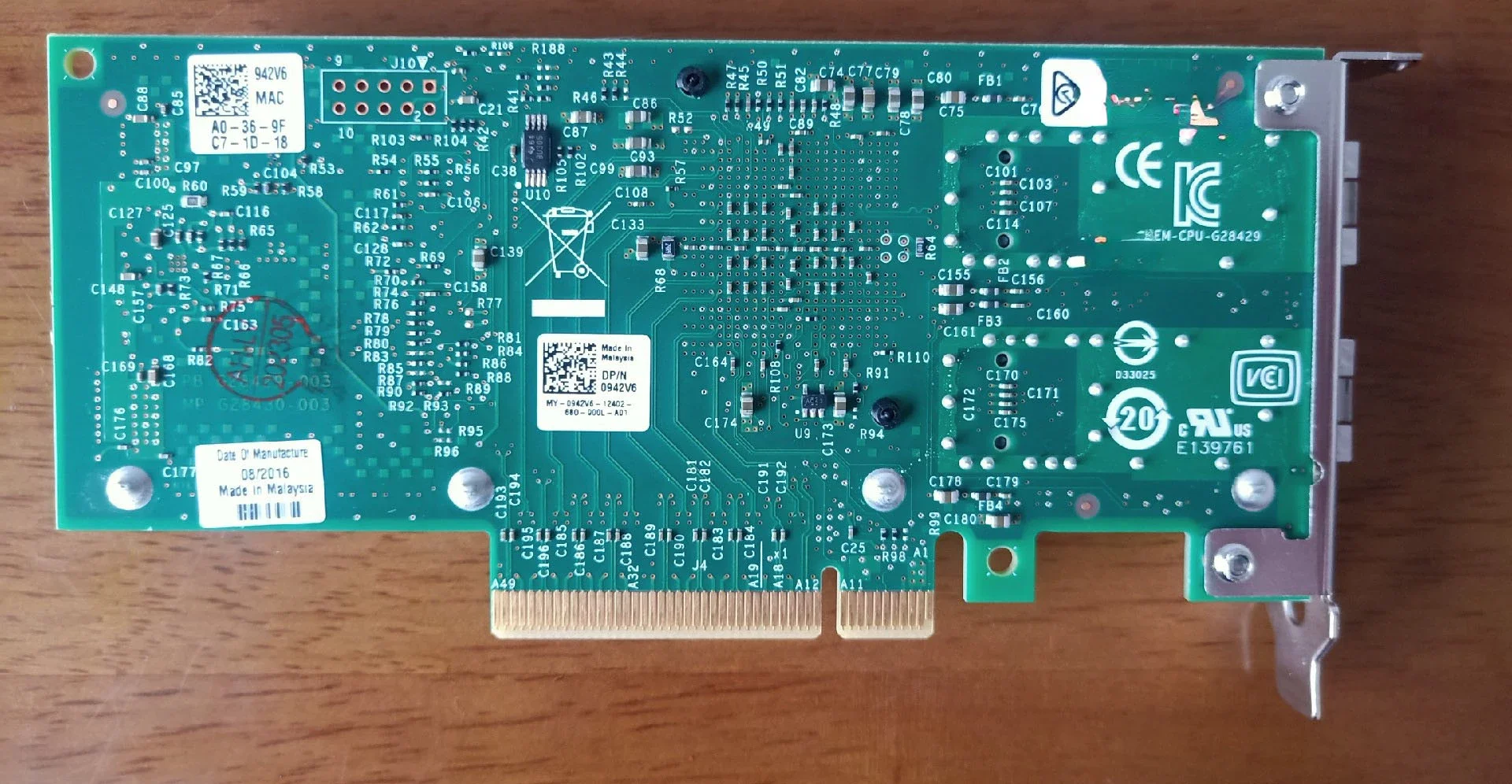 X520-Da 20000 МБ двойной оптический порт Nic 10G E10g42btda 82599es с синей этикеткой