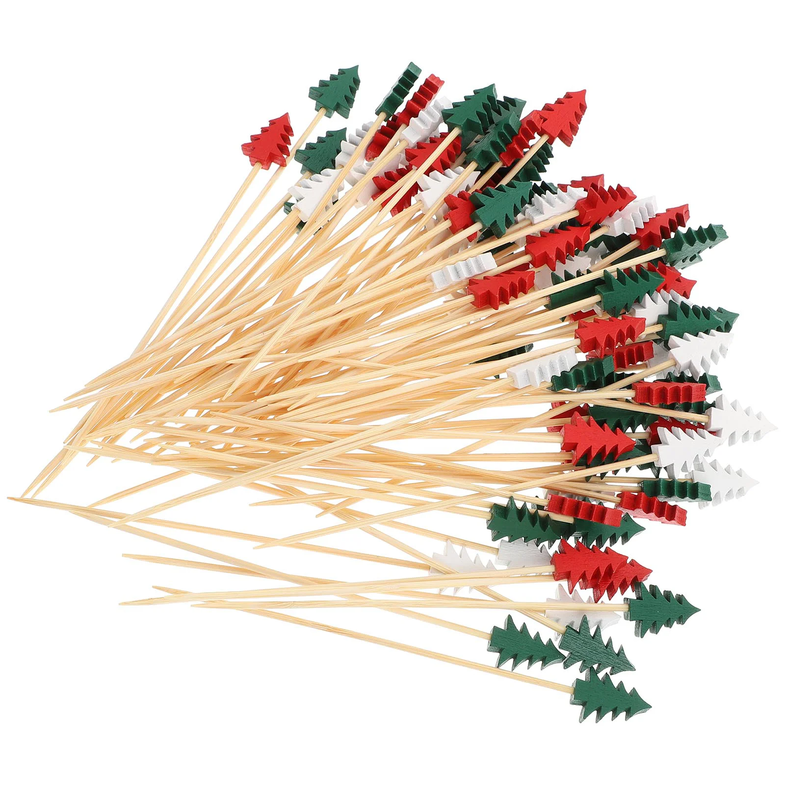 

Picks Cocktail Fruit Toothpicks Forks Christmas Stick Skewer Wood Tree Martini Appetizers Drinkdecorativesticks Skewers Garnish