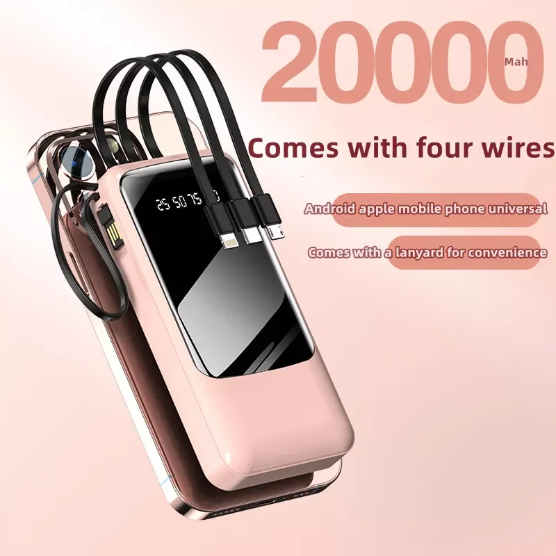 

NEW Power Bank 20000mAh Portable Charging Poverbank Mobile Phone LED Mirror Back Power Bank External Battery Pack Powerbank