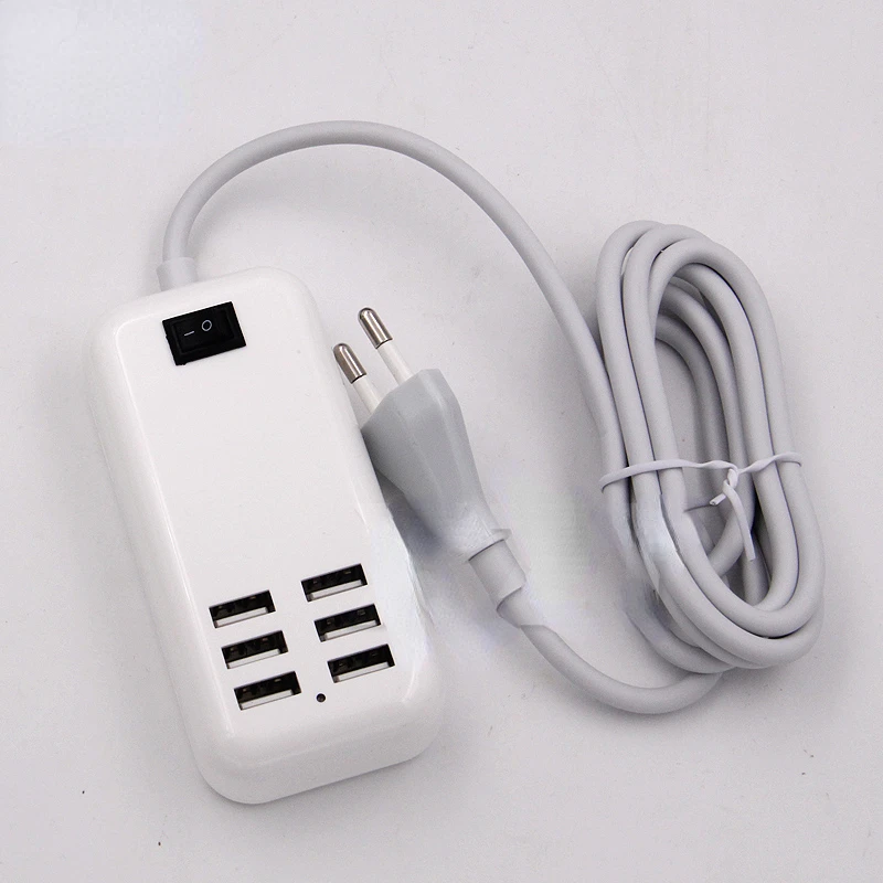 

Розетка-удлинитель с 6 портами и выключателем