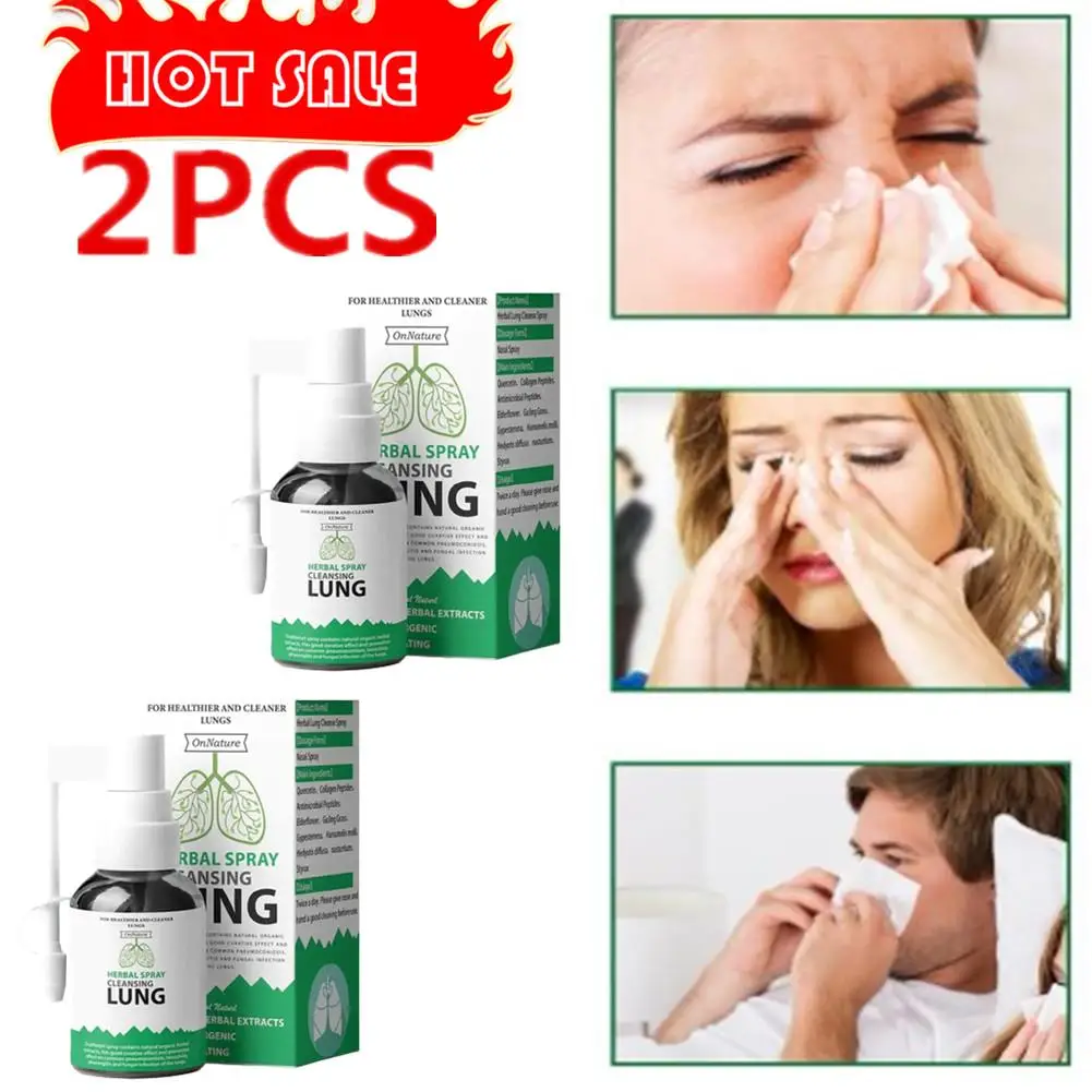

2PCS Organic Herbs Lung Cleansing&Throat Relief Mouth Spray For Smokers Clear Nasal Congestion Anti Snoring Solution Stop Snore