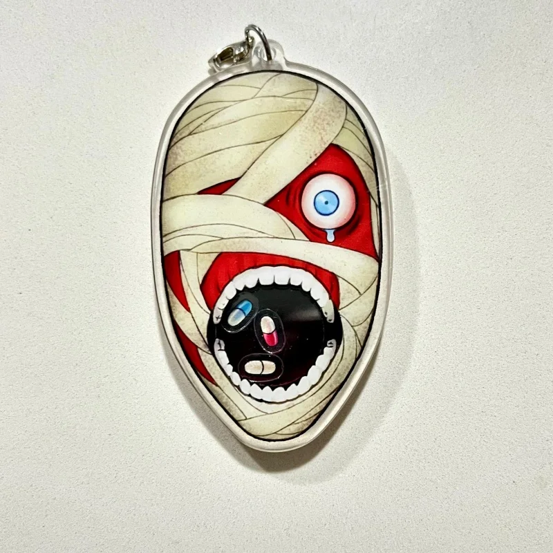 Фото Брелок-подвеска Vecna Mummy Wrapped Face из акрила с одним глазом, плавающие шармы, серебряный карабин, коллекционный подарок для сумки в стиле Stranger Things №2