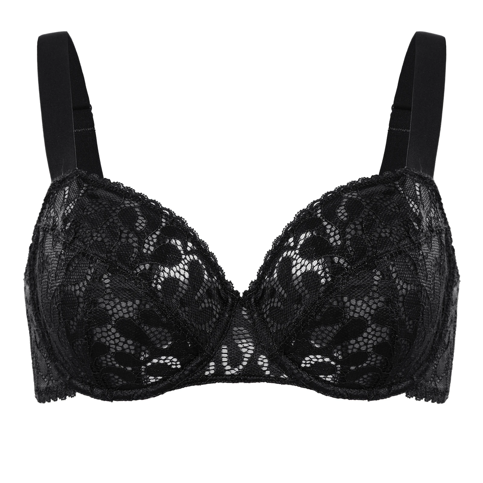 Женский бюстгальтер-минимайзер с полным покрытием и кружевными бретелями |