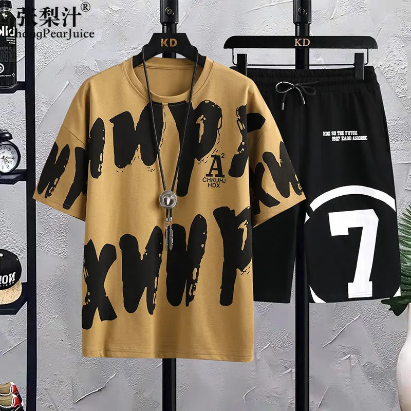 Women Sets 2 Pieces Tracksuit Summer Short Sleeve Tops +Shorts Streetwear Loose Womens Suit Casual Hip Hop Sportswear