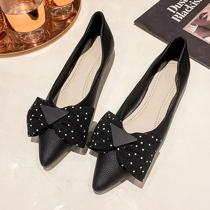 

Luxury Dress Party Flats Pointed Women Casual Shoes Autumn New 2022 Designer Bow Shoes Fad Women Soft Walking Breathable Shoes