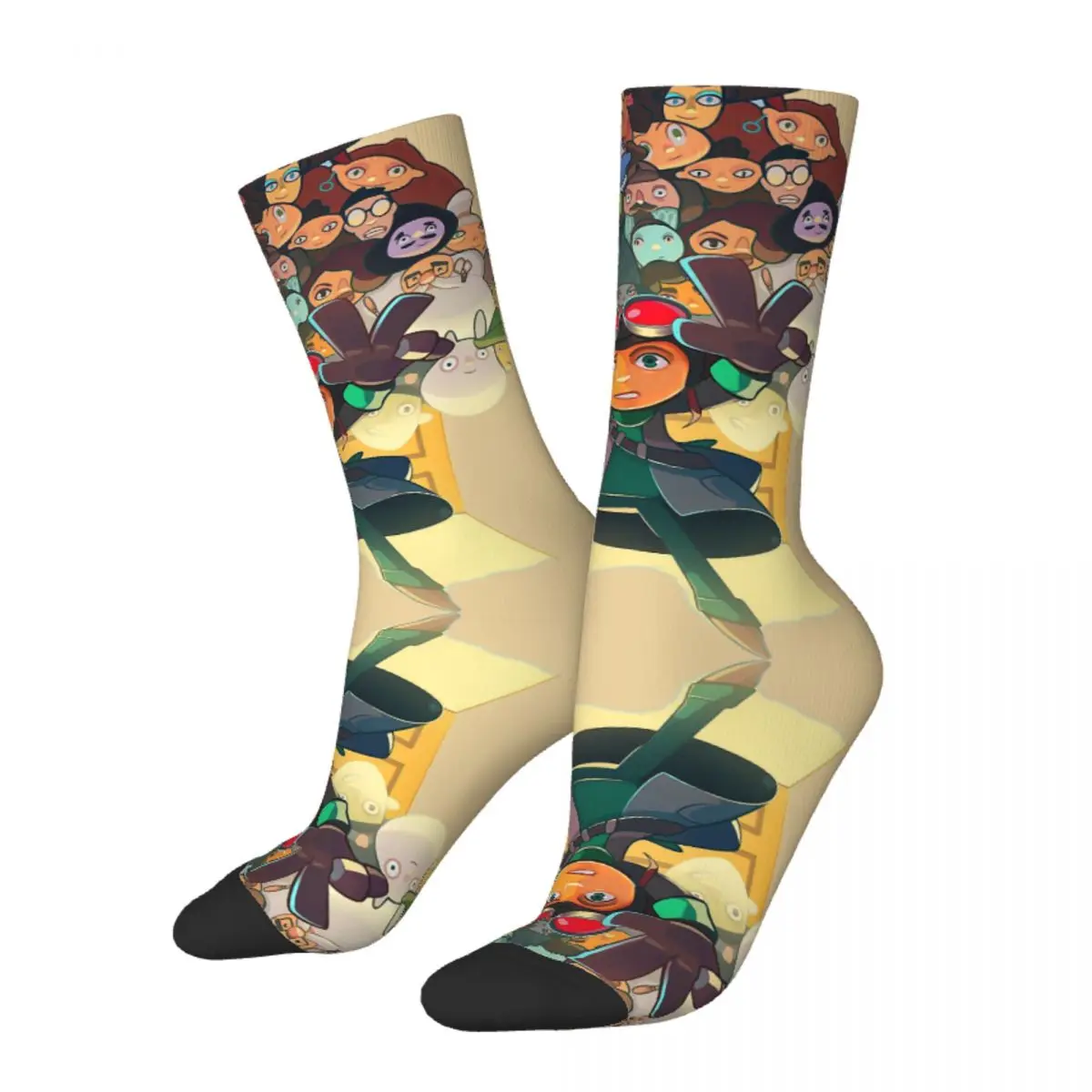 hip hop retro character crazy men's socks unisex psychonauts street style pattern printed funny novelty happy crew sock