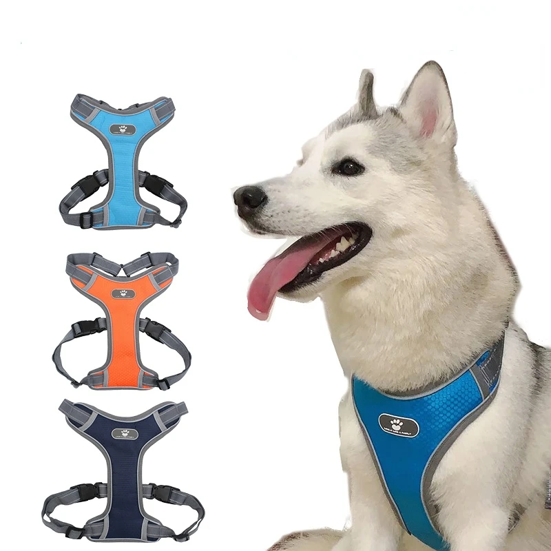 

Dog Harness Vest Adjustable Reflective Breathable Mesh Harnesses For Medium Large Dog Breast-band Husky Alaskan Pet Accessories