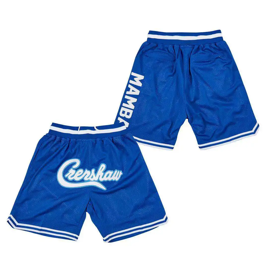 BG Basketball shorts CRENSHAW MAMBA Embroidery sewing Zip pocket outdoor sport big size various styles  blue sandbeach shorts