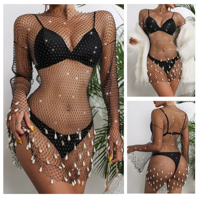 Сексуальная женская рыболовная сеть ажурная одежда популярные аксессуары для