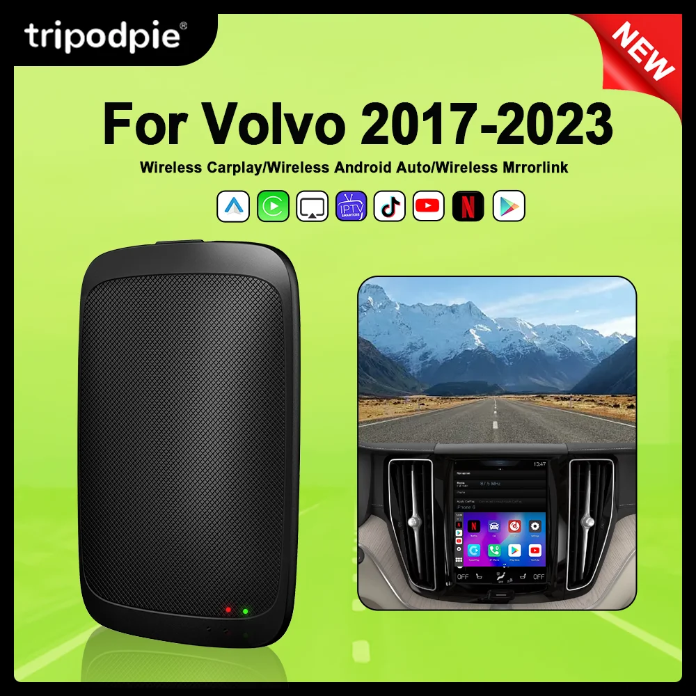 

Tripodpie Carplay Tv Box Netflix IPTV беспроводной адаптер Carplay Android Auto Android 11 для Volvo XC90 S90 V90 XC60 S60 V60 XC40