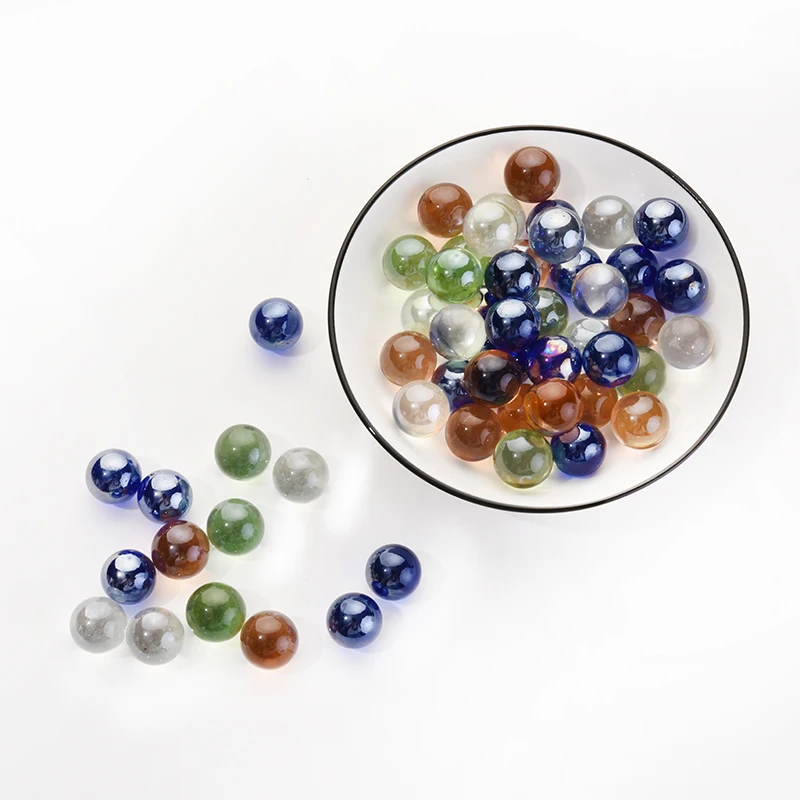 

50PCS/Set 14MM Marbles Glass Ball Cream Console Game Pinball Small Pat Toys Parent- Child Beads Bouncing Ball Machine Cattle