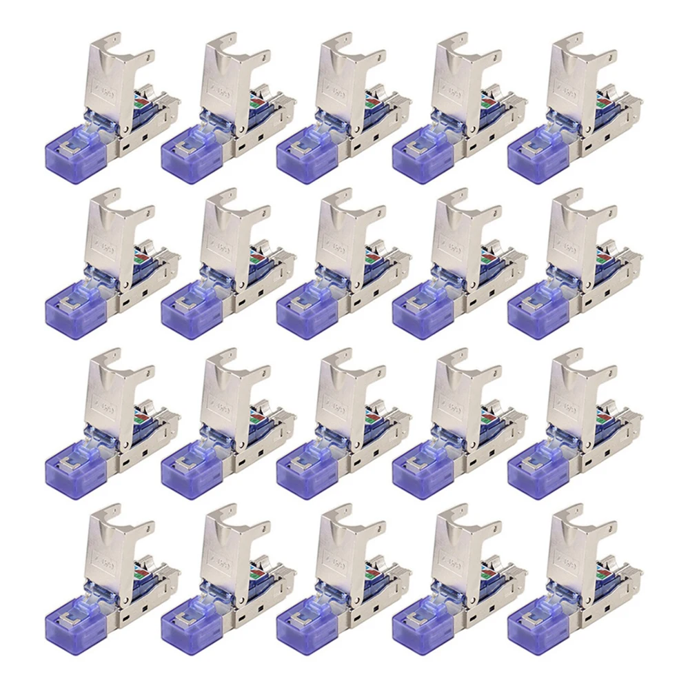 Коннектор Rj45 Cat7 20 шт. адаптер для Ethernet-разъема безинструментальный обжимной с