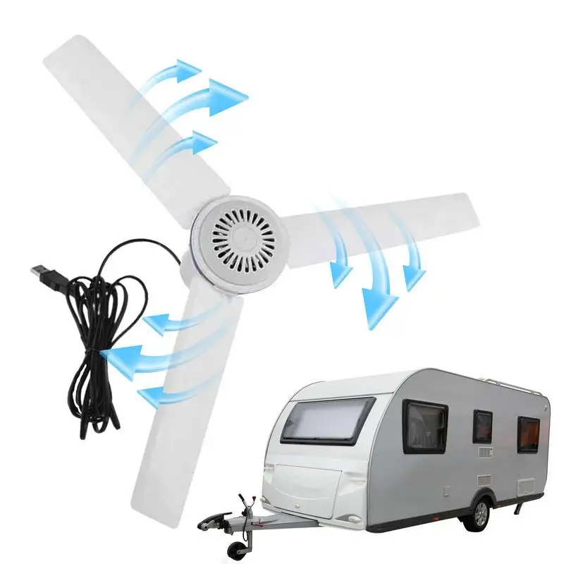 

Outdoor Ceiling Fans Camper Travel USB Plug-In Ceiling Fan Portable Air Cooler Battery Operated Camping Tent Ceiling Air Cooler