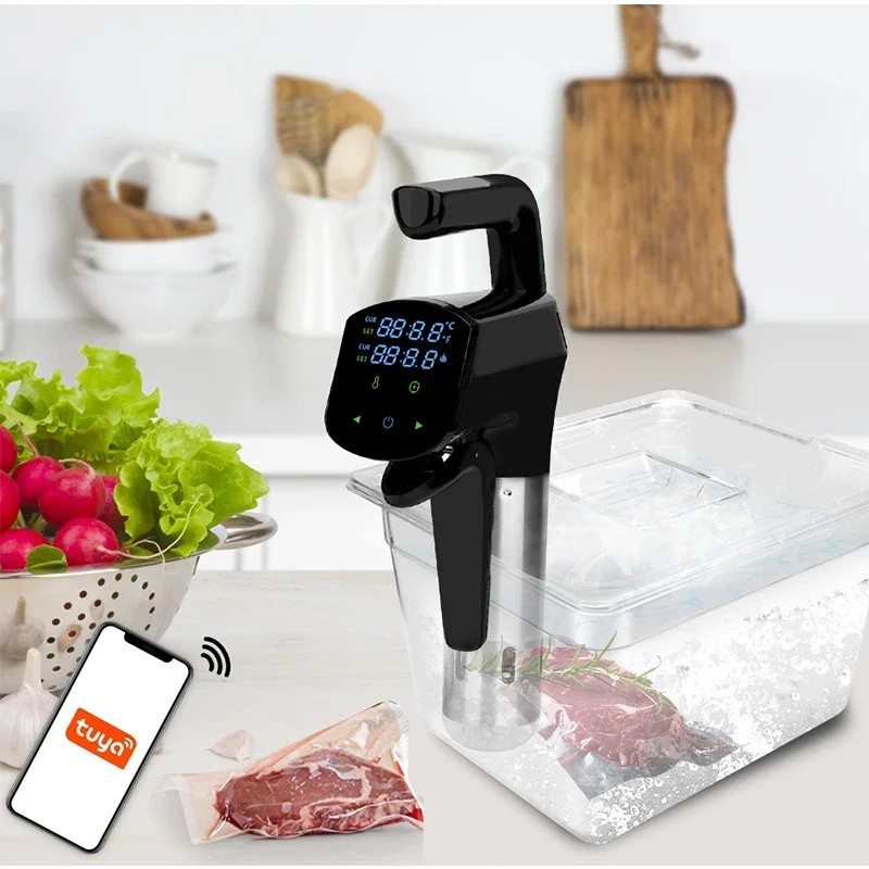 Фото Коммерческая машина Sous Vide 110 В/220 В, высокая мощность, точный контроль температуры для приготовления стейков в домашних условиях EA №3