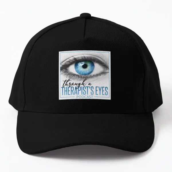 

Through A Therapist Is Eyes Logo Baseball Cap Hat Mens Outdoor Summer Czapka Black Hip Hop Printed Fish Sun Women Boys Bonnet