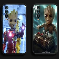 marvel groot cartoon phone cases for xiaomi redmi 10 note 10 10 pro 10s redmi note 10 5g back cover coque carcasa soft tpu