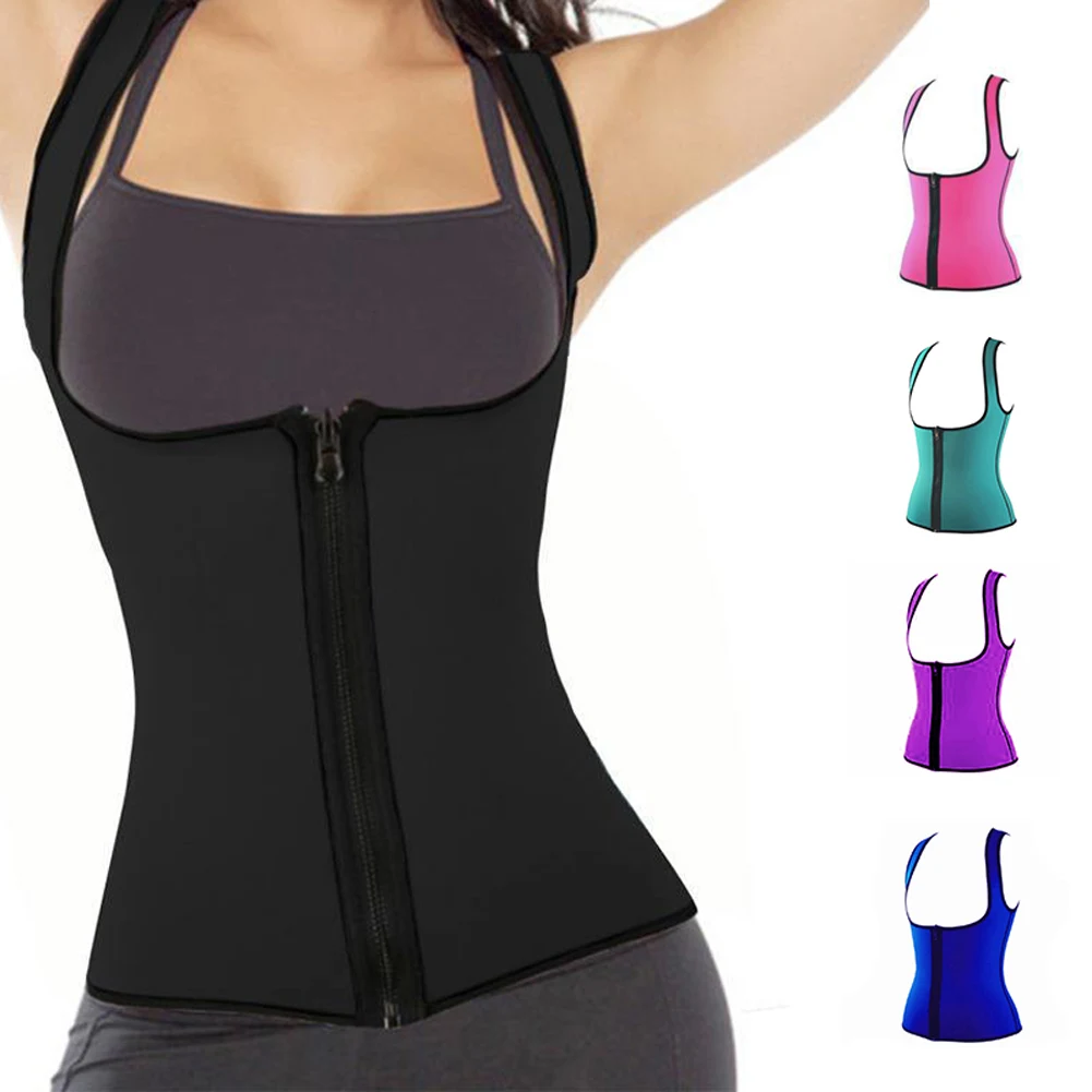

2022 Women Sweat Slimming Vest Neoprene Body Shaper Waist Trainer Belly Fat Burning Weight Loss Corset TY66