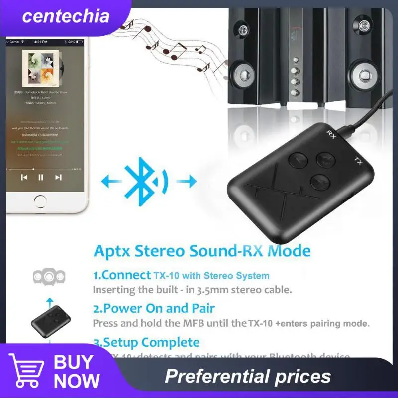 

Car Adapter 3.5mm Jack 5.0 Receiver Transmitter Low Latency 2 In 1 Stereo Audio Receiver Speakers