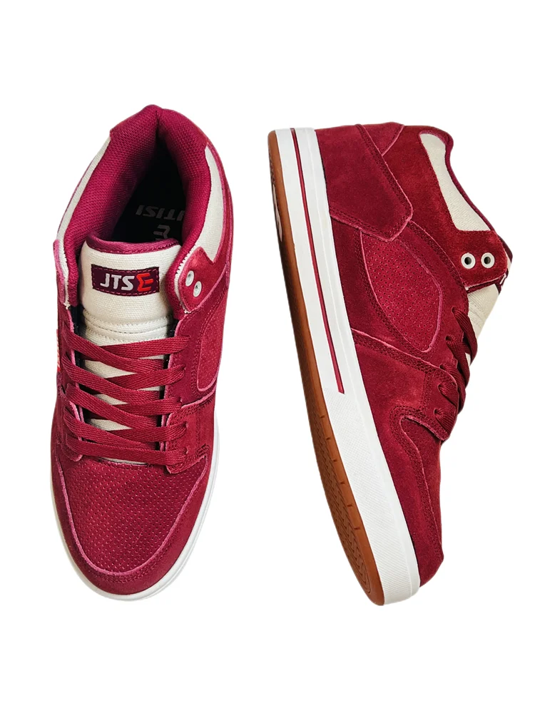 Men`s professional Genuine Leather skateboarding Shoes Boys high top Skateboard shoes mens Leisure Tide flat sports sneakers