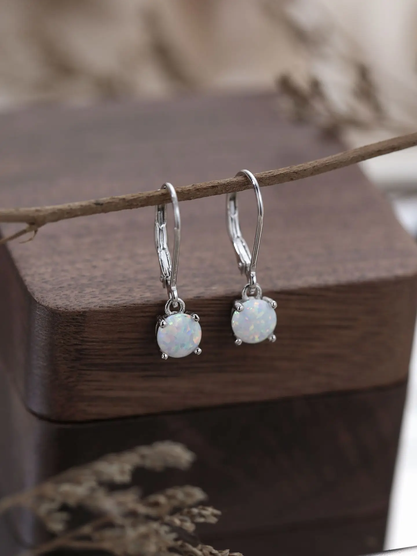

Hot selling S925 silver fashion geometric Aubao ear hook ear buckle European and American minimalist women's gem earrings