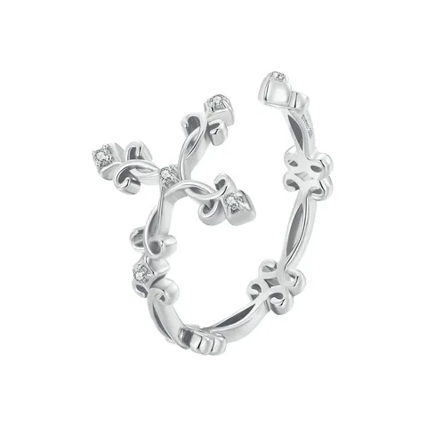 Серебряное кольцо BAMOER с крестиком BSR041