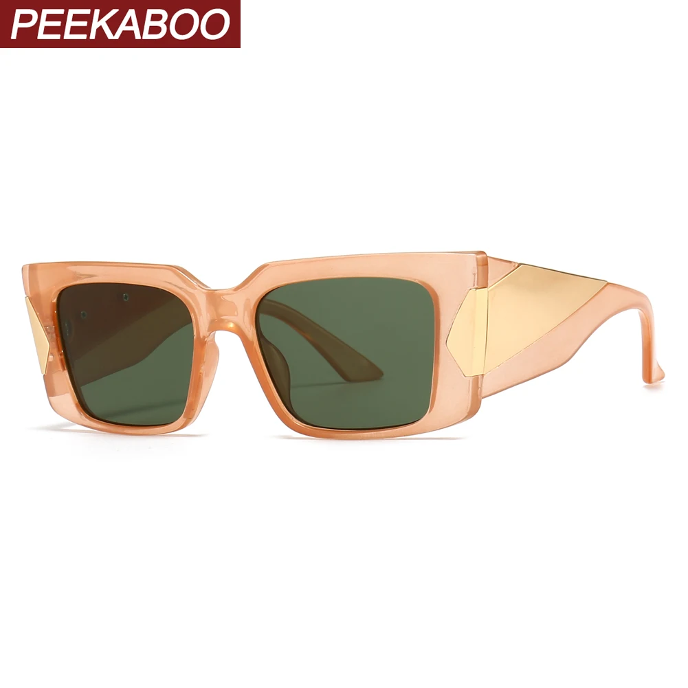 

Солнцезащитные очки Peekaboo с большой оправой для мужчин, толстые зеленые коричневые модные квадратные солнцезащитные очки для женщин, uv400 очк...