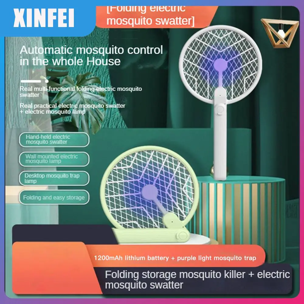 

Hand-held Mosquito Killer Summer Fly Swatter Night Baby Sleep Protect Tools Bug Zapper Trap Foldable Mosquito Killer Lamp