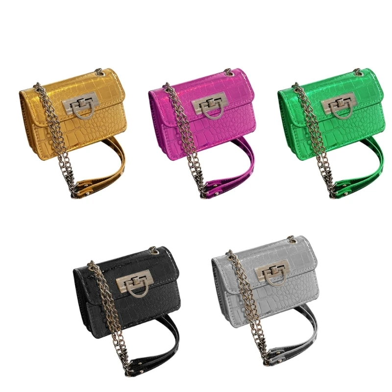 

M6CC Small Square Bag Fashionable & Simple Chain Shoulder Bag PU Underarm Bag Fashionable Shoulder Bag for Casual Outings